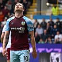 YOU WANT US GONE! Says Burnley striker Ashley Barnes, above.
Photo by OLI SCARFF/AFP via Getty Images.