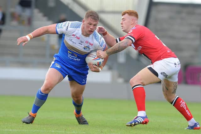 Tom Holroyd in action for Rhinos last season. Picture by Steve Riding.