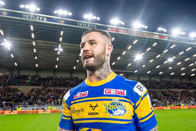 Leeds Rhinos' Zak Hardaker takes in the atmosphere at Headingley after Friday's victory over Wakefield. Picture: Allan McKenzie/SWpix.com.
