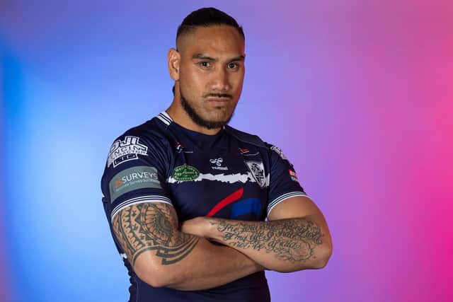 Jesse Sene-Lefao, who scored three tries in Featherstone's big win over Whitehaven. Picture: Allan McKenzie/SWpix.com.