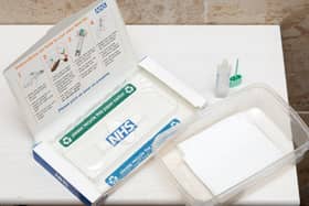 The NHS 'FIT' kit, to screen for bowel cancer.