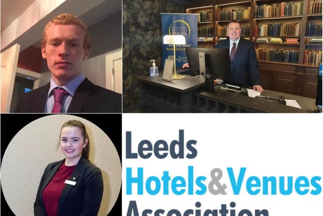 Clockwise from top left: David Townsend, Double Tree Hotel; Dean Sygrove, The Queens and Louise Balderson, Hilton Leeds City. Also nominated is Steven Gleed, Thorpe Park Hotel.