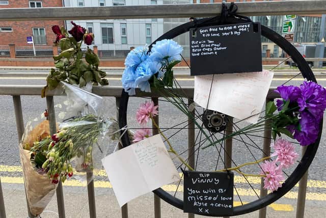 Floral tributes have been laid at the scene of the crash