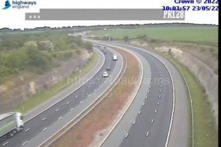 The A1(M) is closed heading south