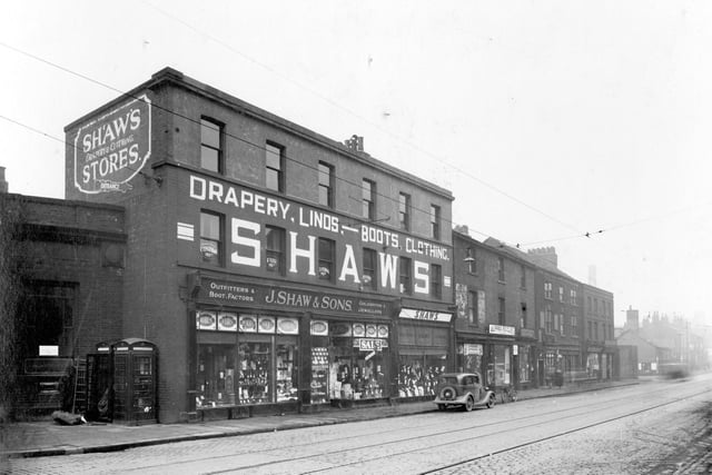 James Shaw and Sons, drapers on Meadow Lane pictured in February 1937.