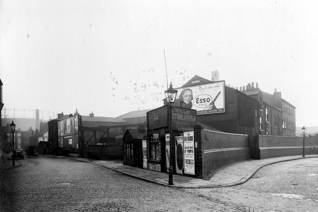 Victoria Road and St. Barnabas Road pictured in February 1937. in the centre is a yard belonging to M. Yeardley, general cooper and cask merchant.