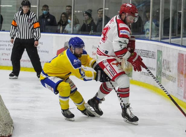 Sam Zajac (left) is back for a second season at Leeds Knights Picture courtesy of Kat Medcroft/Swindon Wildcats