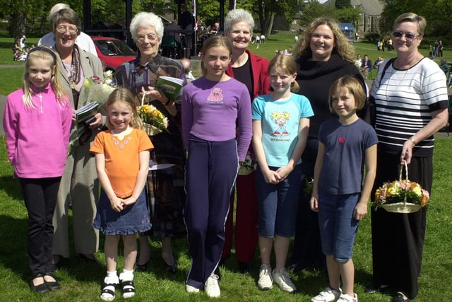 Horsforth's Hall park was celebrating its 70th anniversary. Pictured, from left, are Cassandra Quarmby, Ann Webster, Lauren Hinkley, Margaret Cunningham, Alex Dimotsis, Angela Cunningham, Grace Kew, Emily Cunningham, Freya Kew and Judith Rich.