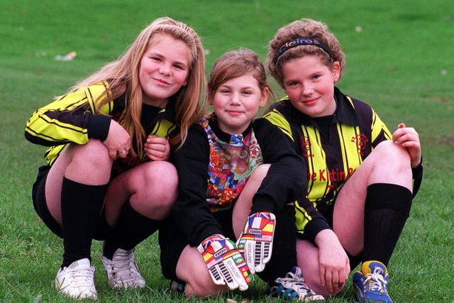 St Bartholomew's Primary pupils Victoria Lancashire, goalkeeper Stephanie Burn and Claire Warren were members of the school's girls football team. They are pictured in October 1999.