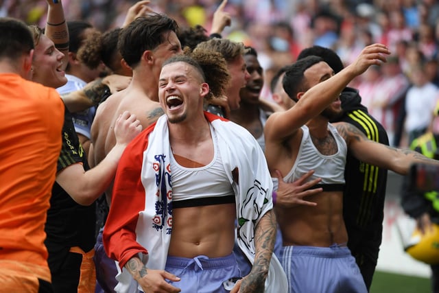 FT - Kalvin Phillips leads Leeds United in celebration after helping his boyhood club retain their Premier League status for another season.