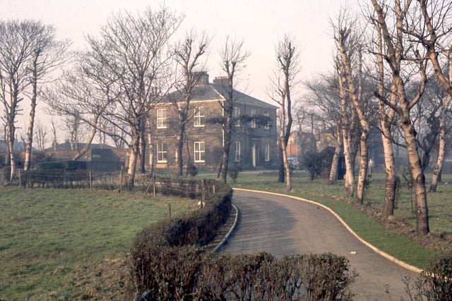 Wellfield House at Laneside off the west side of Victoria Road pictured in March 1961. This stone built detached mansion is listed in Porter's Leeds and Neighbourhood Directory for 1872 as the residence of Thomas Parker Crowther, cloth manufacturer.