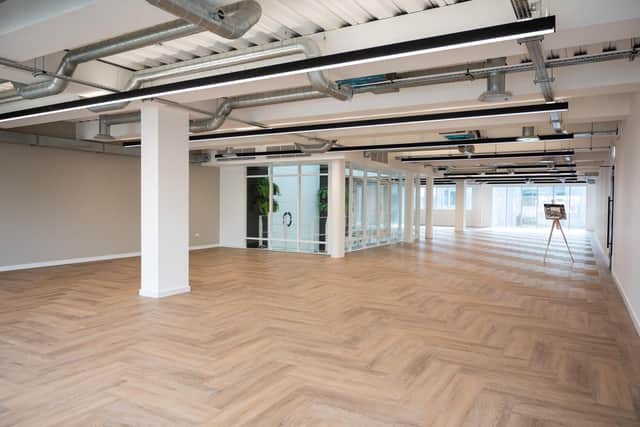 The property offers 13 private offices across 7 floors, with suites from
1,400 sq ft.