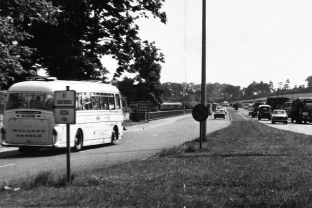 Heavy traffic on the Great North Road at Wetherby in June 1968.