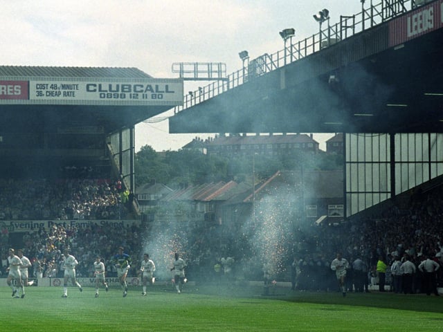 Leeds United run out to all the Premier League razzmatazz.