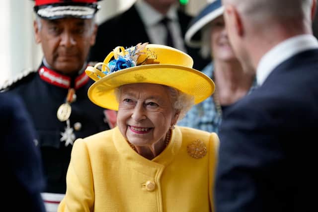 Queen Elizabeth II visiting Paddington Station in London earlier this month ahead of the opening of the new 'Elizabeth Line' rail service. Picture: Andrew Matthew/ Pool/ AFP via Getty Images