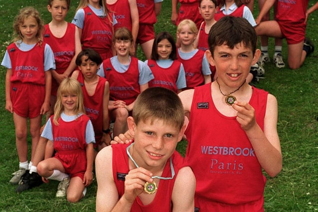 Have you spotted this familiar face? James Milner is pictured with teammates from Westbrook Lane Primary U-11s running team.