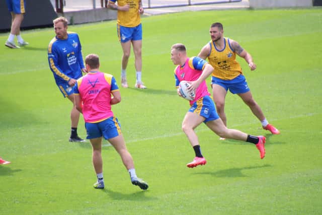 Harry Newman (with ball) returned to full training this week. Picture by Phil Daly/Leeds Rhinos.