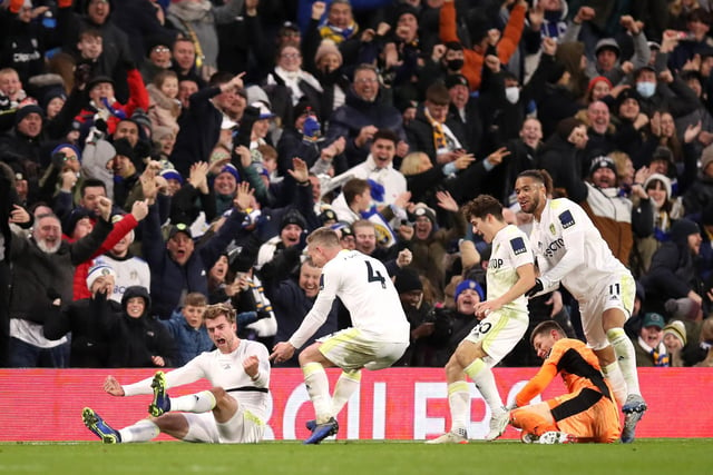 The final whistle, coming moments after Bamford retured from injury to bag a late equaliser, feels euphoric but this is a costly evening for Leeds - Bamford hurts himself in wild celebration, joining Liam Cooper and Kalvin Phillips in the treatment room queue the next morning. The last game in a purple patch featuring just one defeat in seven fixtures.
