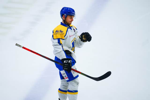 BACK FOR MORE: Lewis Baldwin is one of four players to have agreed to return for Leeds Knights for the 2022-23 NIHL National season.  Picture James Hardisty