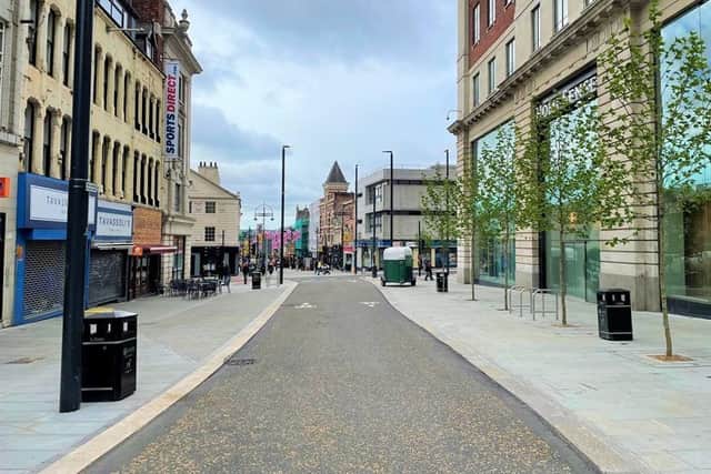 New Briggate joins Briggate in being pedestrianised.