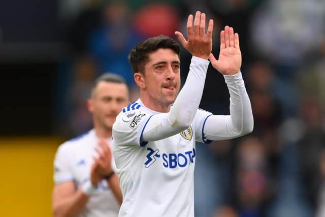 TEARS: Pablo Hernandez plays his final game for Leeds United in May 2021 (Photo by Stu Forster/Getty Images)