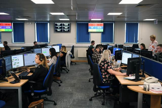 West Yorkshire Police's Contact Management Centre handles more than 1,300 emergency calls on average each day. Picture: Jonathan Gawthorpe