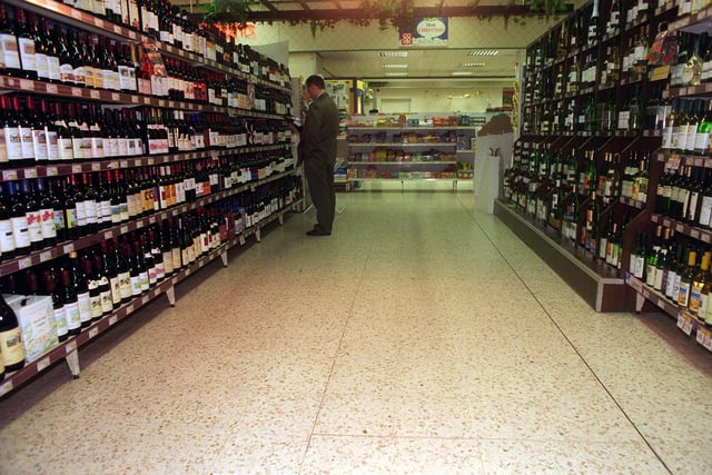 Inside the Co-op on Armley Town Street in December 1996.