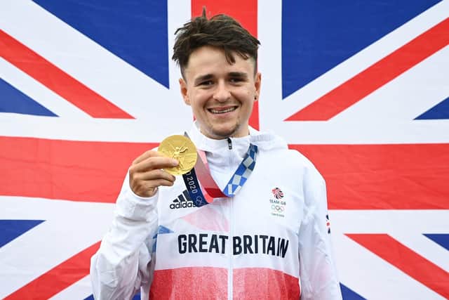 Leeds' Tom Pidcock with his gold medal from the men's cross-country race at the Tokyo Olympics last year. Picture by Alex Broadway/SWpix.com