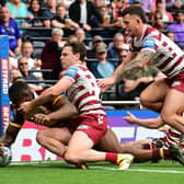 Hard to take: Huddersfield had one hand on the Challenge Cup when Jermaine McGillvray scored, but Wigan hit back to win. Picture by Howard Roe/AHPIX.com;