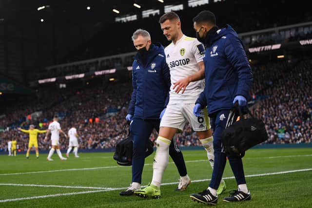 Liam Cooper missed out on the last round of Scotland games after suffering a hamstring injury while in action for Leeds United. Pic: Stu Forster.