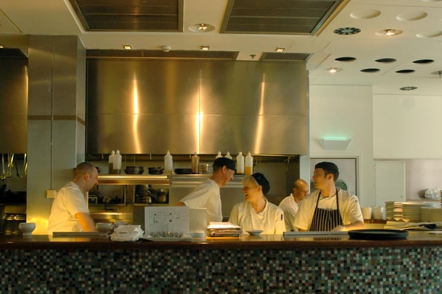 Chefs hard at work in Harvey Nichols Fourth Floor restaurant in September 2004.