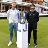 England captain Ben Stokes and New Zealand captain Kane Williamson pose with the Test series trophy at Lord's Picture: Gareth Copley/Getty Images