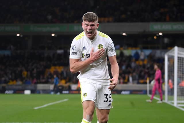 PASSION: Defender Charlie Cresswell celebrates Leeds' victory over Wolverhampton Wanderers in March (Photo by Laurence Griffiths/Getty Images)