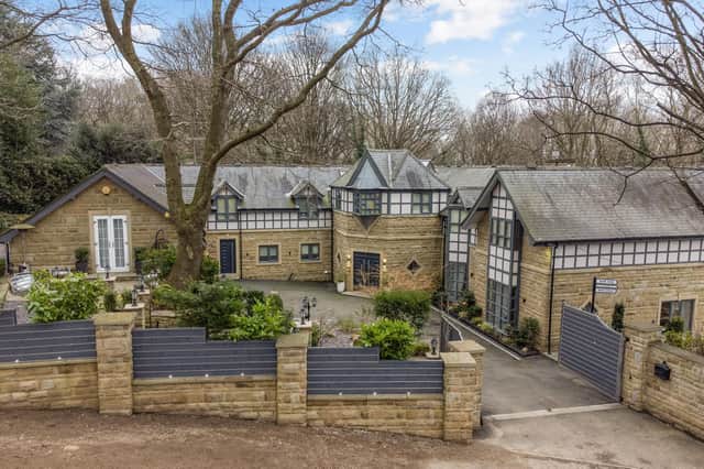 This very striking property of about 10,000 sq ft is situated off a quiet lane close to Horsforth village, surrounded by immaculately maintained gardens and affording an exceptional living space over three floors.