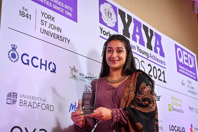 Pictured is Sonia Hunjan at the 2021 YAYAs.