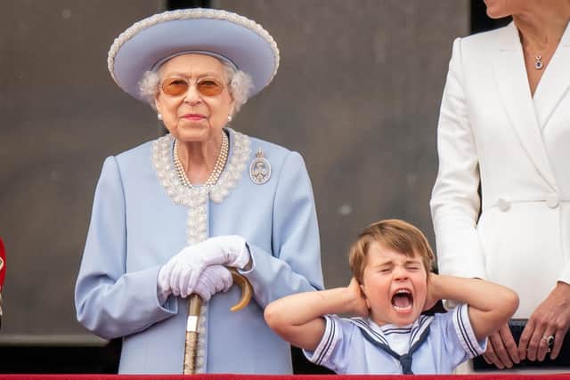 Queen Elizabeth II and Prince Louis on the balcony of Buckingham Palace after the Trooping the Colour ceremony on Thursday (Photo: Aaron Chown/PA Wire)