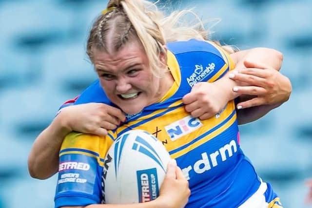 Zoe Hornby crossed the York City Knights whitewash twice but it proved to in vain. Picture: Allan McKenzie/SWpix.com.