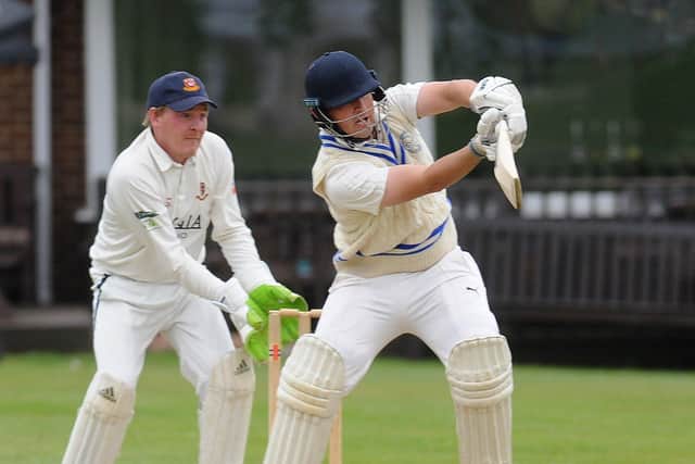 Farsley batsman Jonathan Read in action during his innings of 86 against Cleckheaton. Picture: Steve Riding.