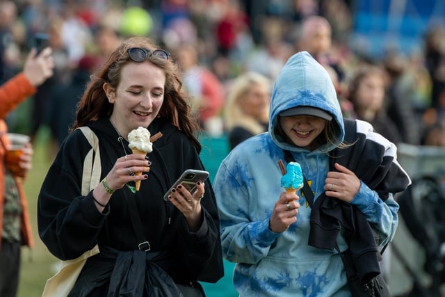 It was a chilly day in Leeds, but that didn't stop these festivalgoers from enjoying an ice cream
