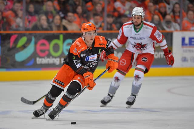 Brandon Whistle - in action for Sheffield Steelers last season
Picture: Dean Woolley.