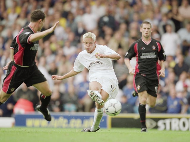 Striker Alan Smith scores to make the game safe for the Whites.