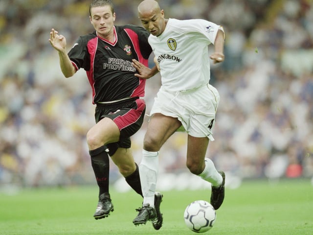 Olivier Dacourt holds off Southampton's Matthew Oakley.