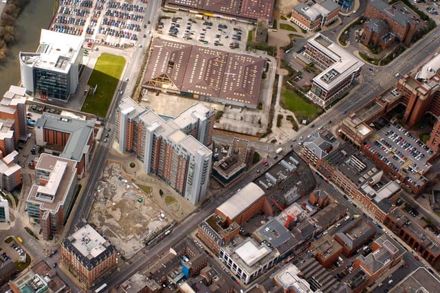 A view looking down over the space, along Wellington Street, where the new Lumiere Tower 1 was due to be built.