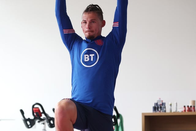 Phillips works on his physique with upper body exercises (Photo by Eddie Keogh - The FA/The FA via Getty Images)