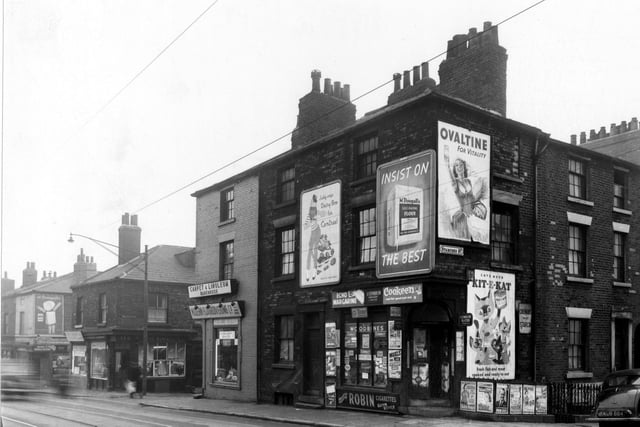 A shop belonging to G. Stephenson on the corner of North Street and Stamford Street in March 1956.