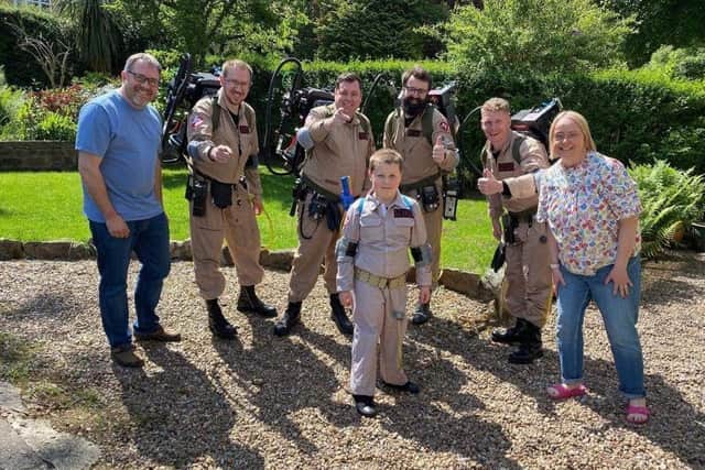 George (centre) has been a fan of the Ghostbusters franchise since he was six years old. Photo: The East Midlands Ghostbusters
