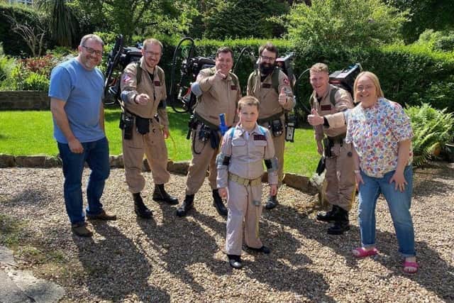 George (centre) has been a fan of the Ghostbusters franchise since he was six years old. Photo: The East Midlands Ghostbusters