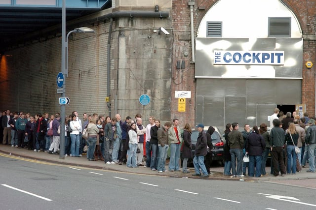 Queuing at The Cockpit. The venue closed its doors for good in 2014 after 20 years in business.