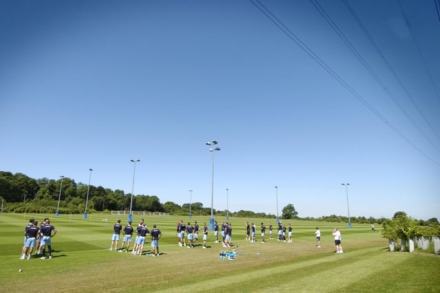 Leeds United players started their pre-season training in June 2005 at their Thorp Arch training ground near Wetherby.