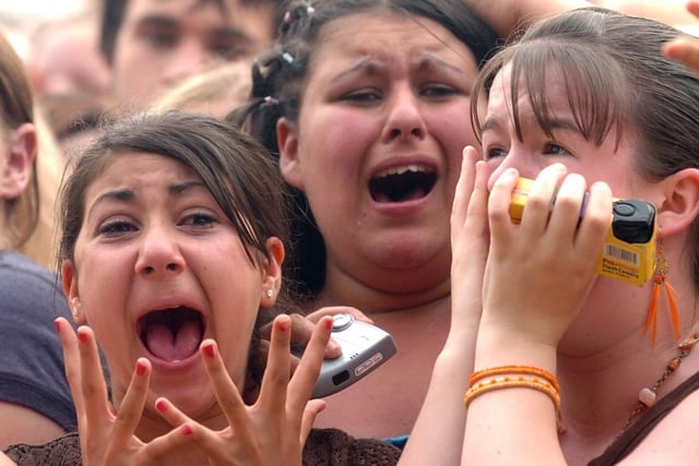 The reaction from fans when Lemar came on stage at Party in the Park at Temple Newsam in July 2005.